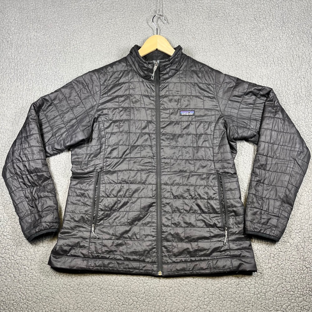 Patagonia Nano Puff Jacket Womens XL Black Quilted Insulated Full Zip Puffer
